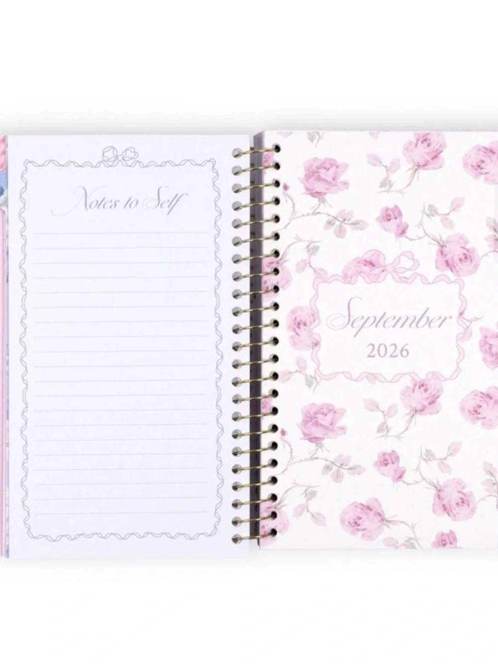 LoveShackFancy x Yoobi Pink Floral Planner 5”x8” Gold Foil Accent-2026-2027